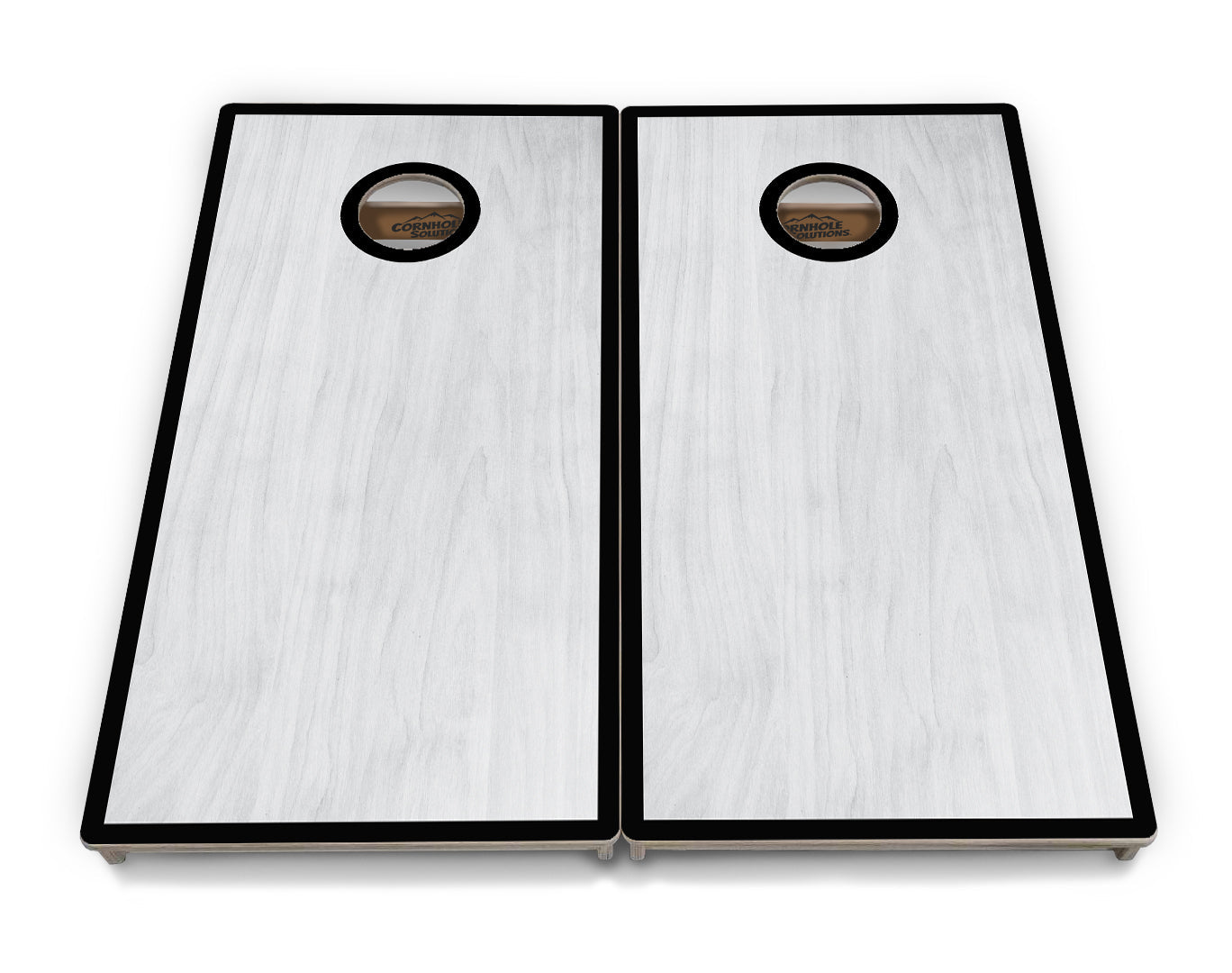 Red/Black Hole Ring Grey Wash Cornhole Boards - Professional Tournament Series