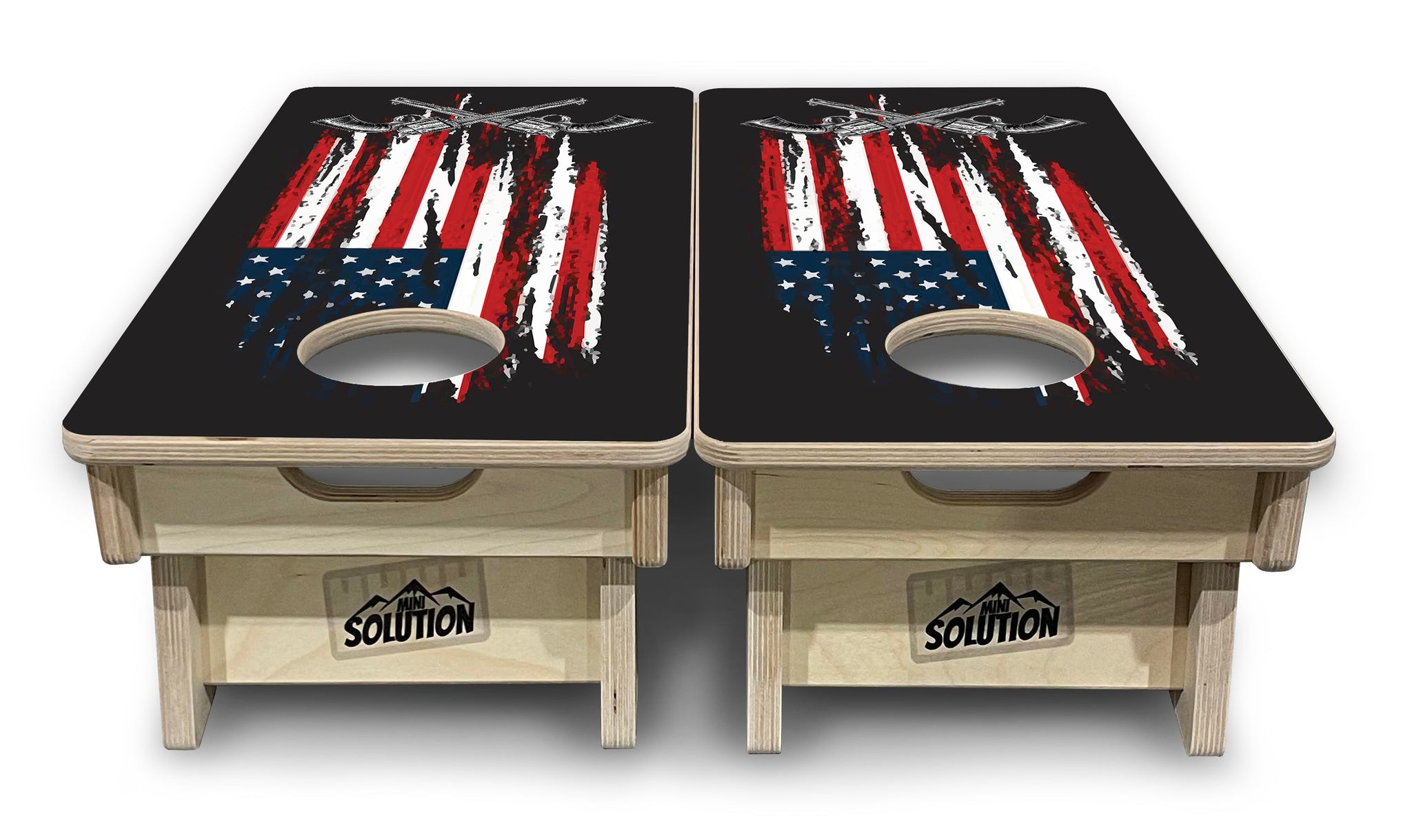 Mini Cornhole Boards - Guns & Flag