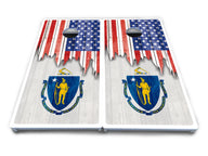State Flag Designs Massachusetts to New Jersey Cornhole Boards - All Weather Series