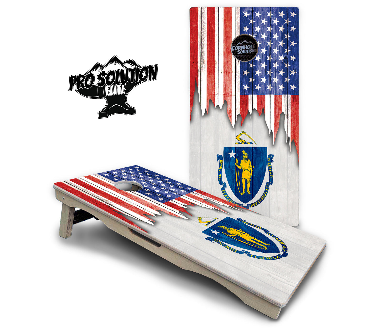 State Flag Designs Massachusetts to New Jersey Cornhole Boards - Pro Solution Elite Series