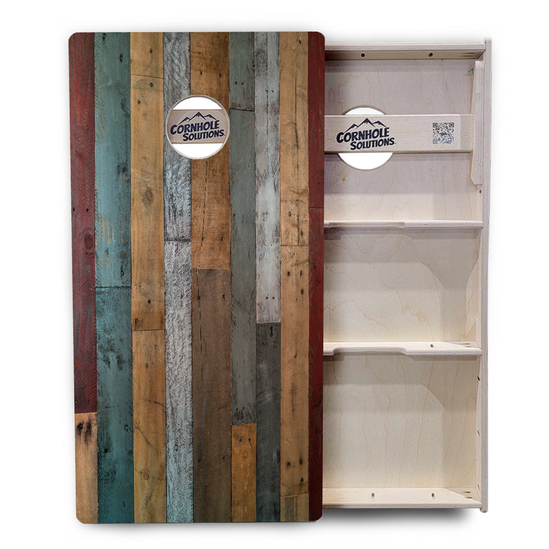 Metallic Wood Planks Cornhole Boards - Professional Tournament Series