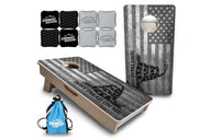 Mini Cornhole Boards - DTOM BW Flag