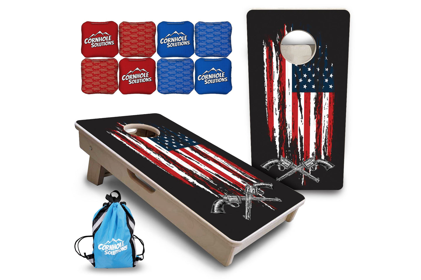 Mini Cornhole Boards - Guns & Flag