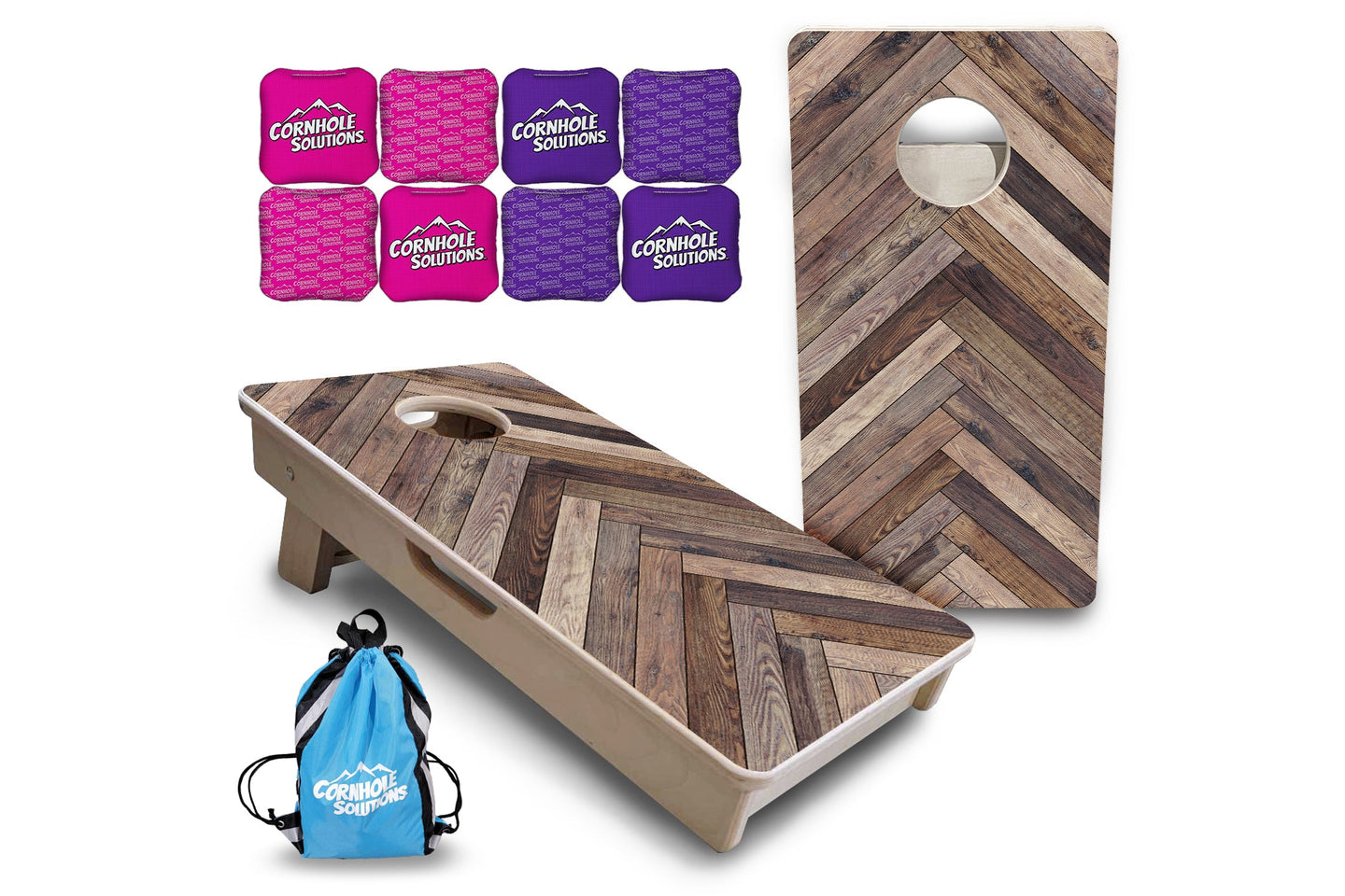 Mini Cornhole Boards - Herringbone Designs