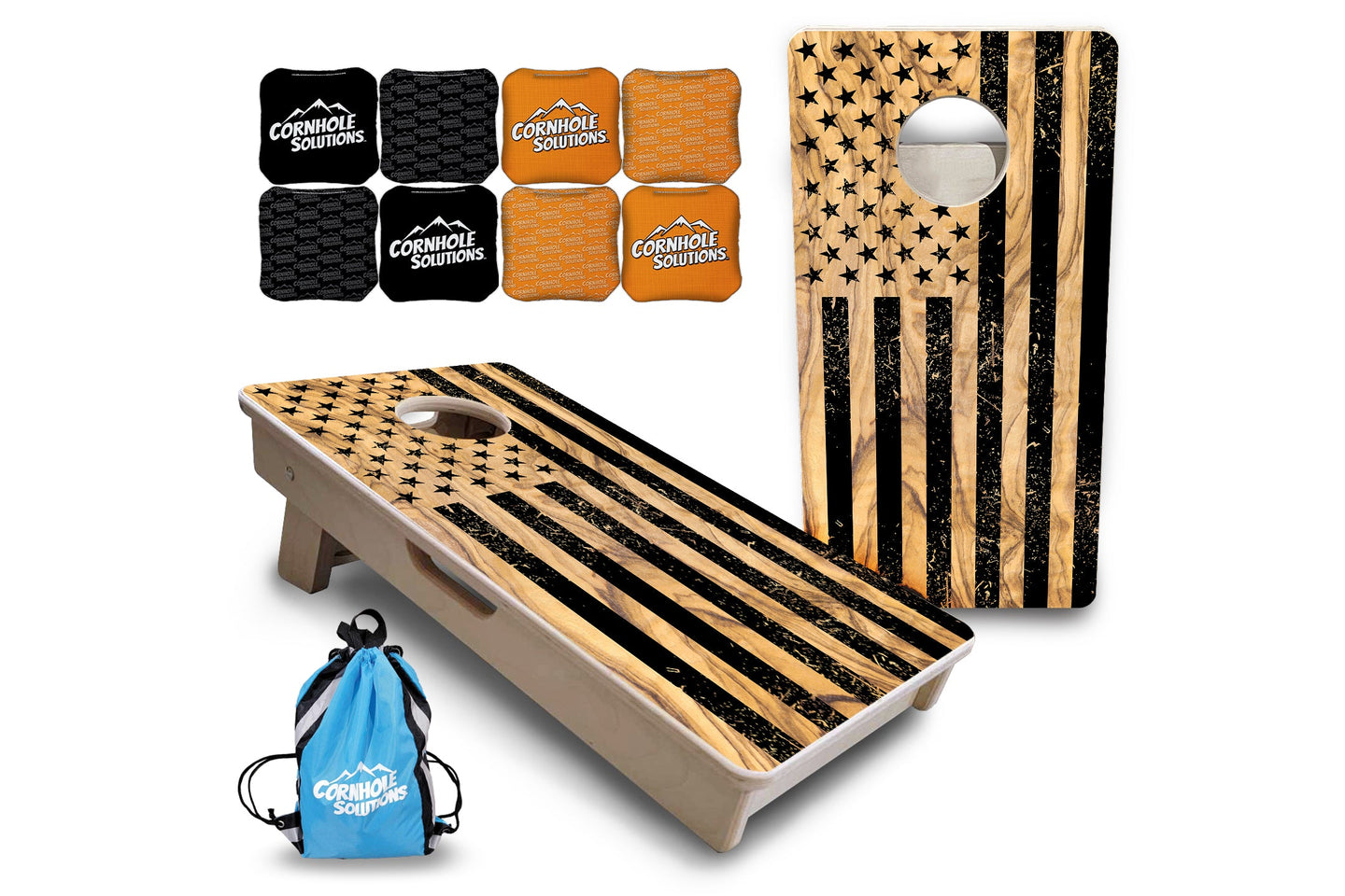 Mini Cornhole Boards - Light Wood Flag Designs