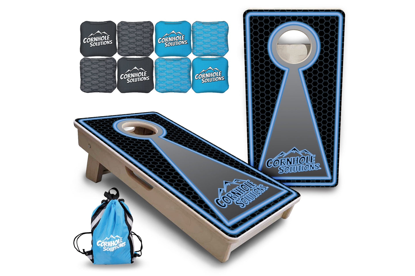 Mini Cornhole Boards - Neon CS Logo
