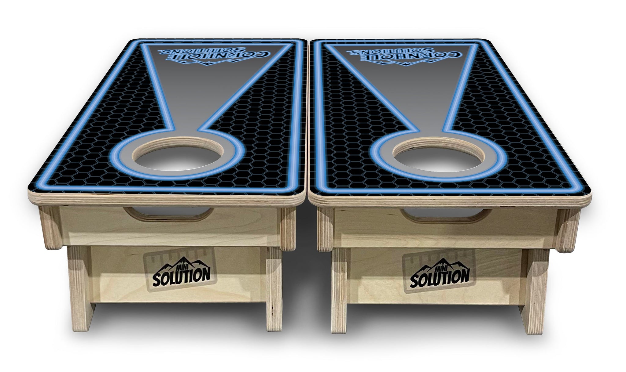 Mini Cornhole Boards - Neon CS Logo