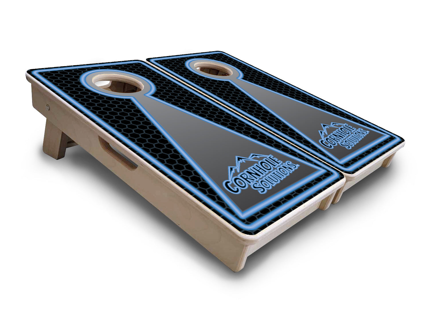 Mini Cornhole Boards - Neon CS Logo