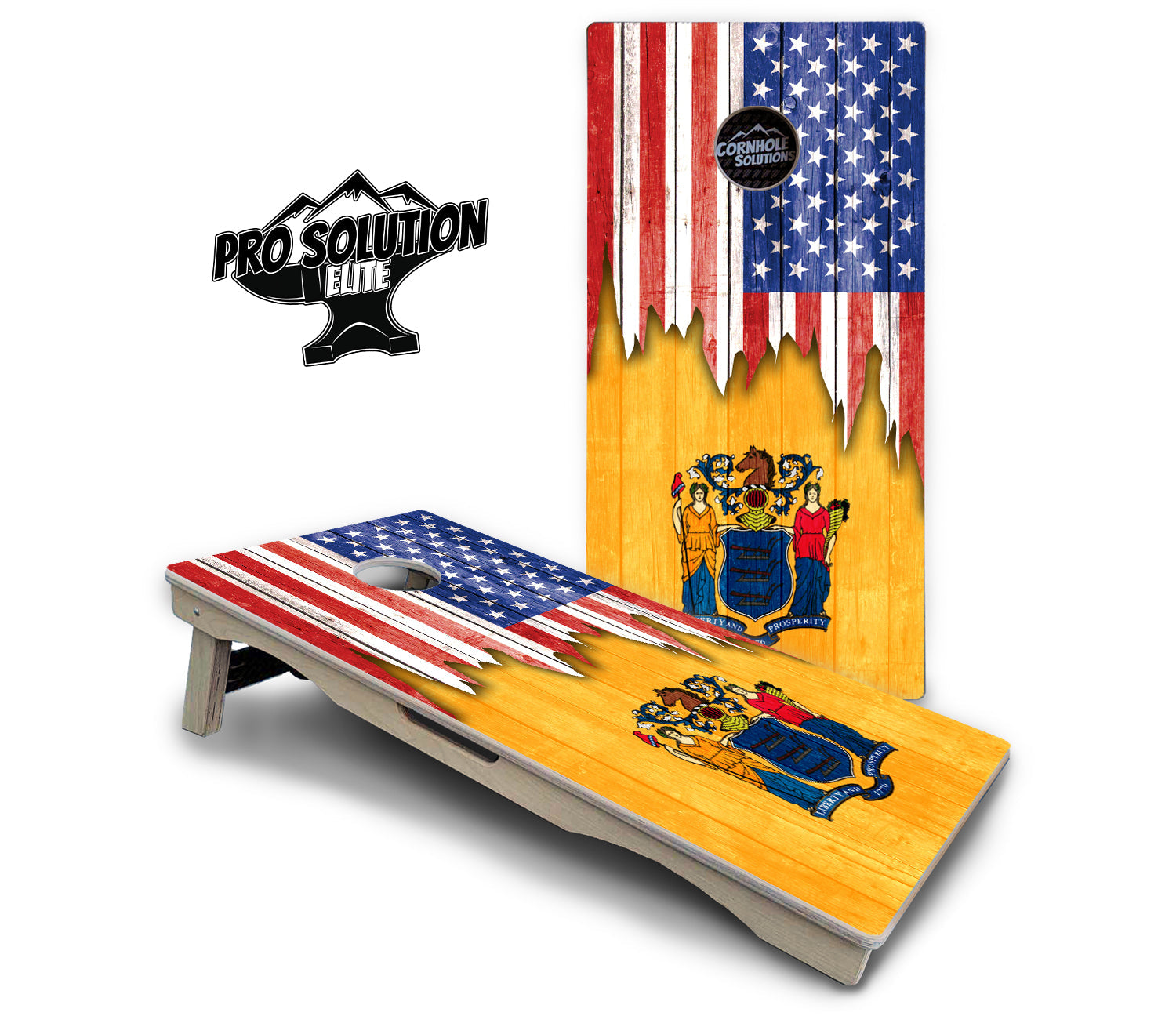 State Flag Designs Massachusetts to New Jersey Cornhole Boards - Pro Solution Elite Series