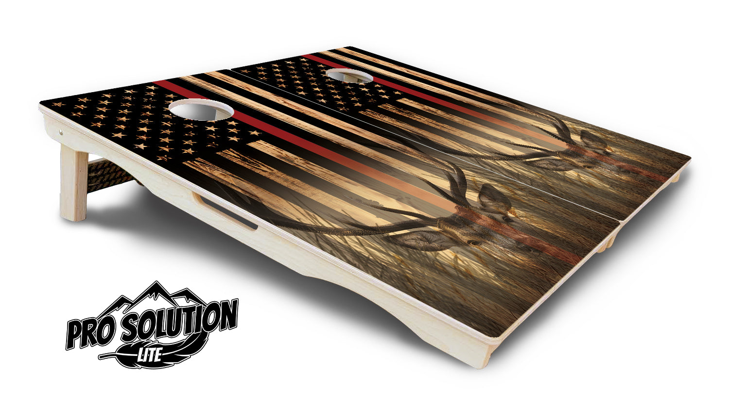 Red Line Deer & Fish Flag Cornhole Boards - Pro Solution Elite Series