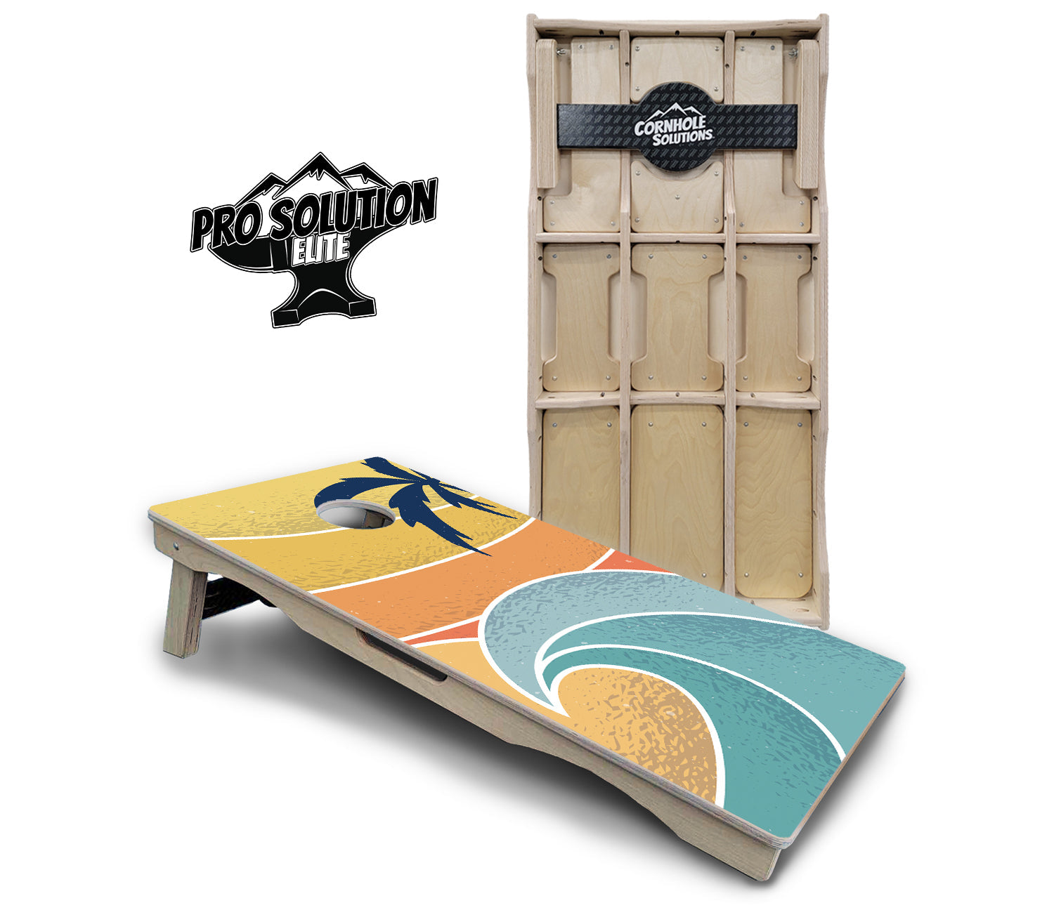 Retro Beach Cornhole Boards - Pro Solution Elite Series