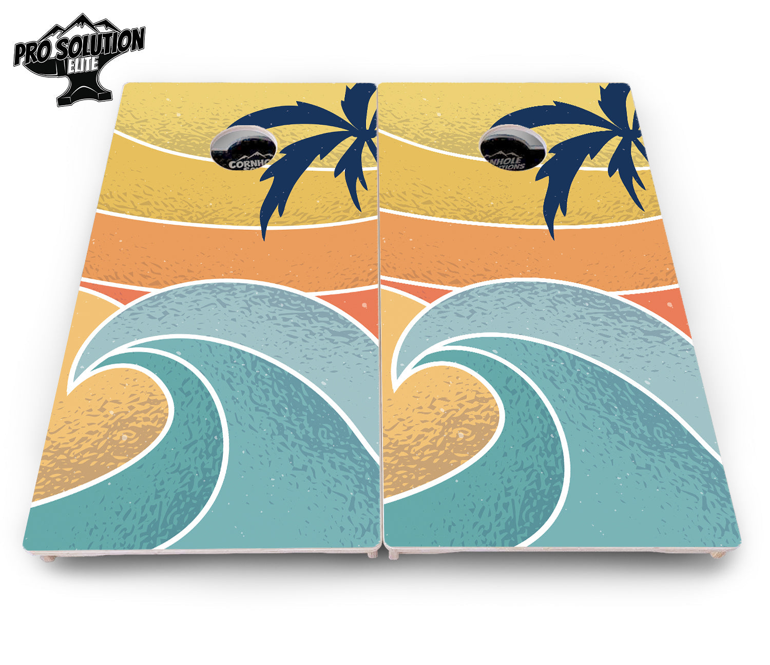 Retro Beach Cornhole Boards - Pro Solution Elite Series