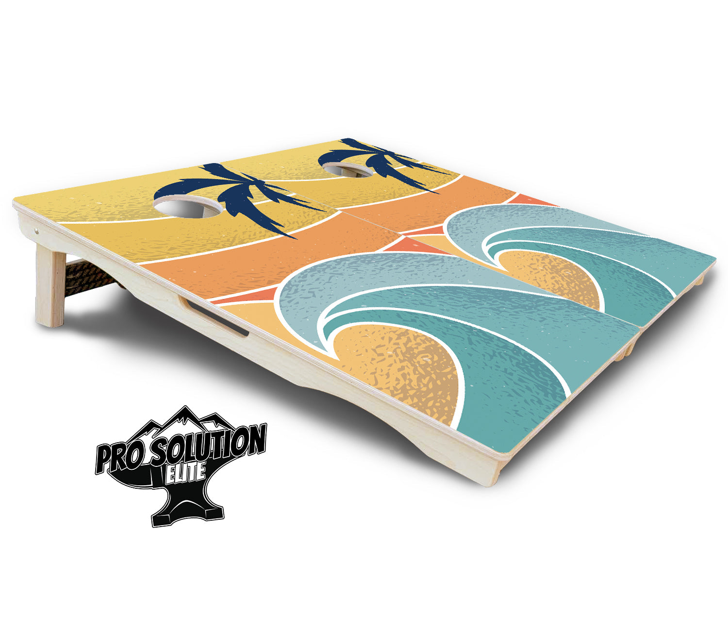 Retro Beach Cornhole Boards - Pro Solution Elite Series