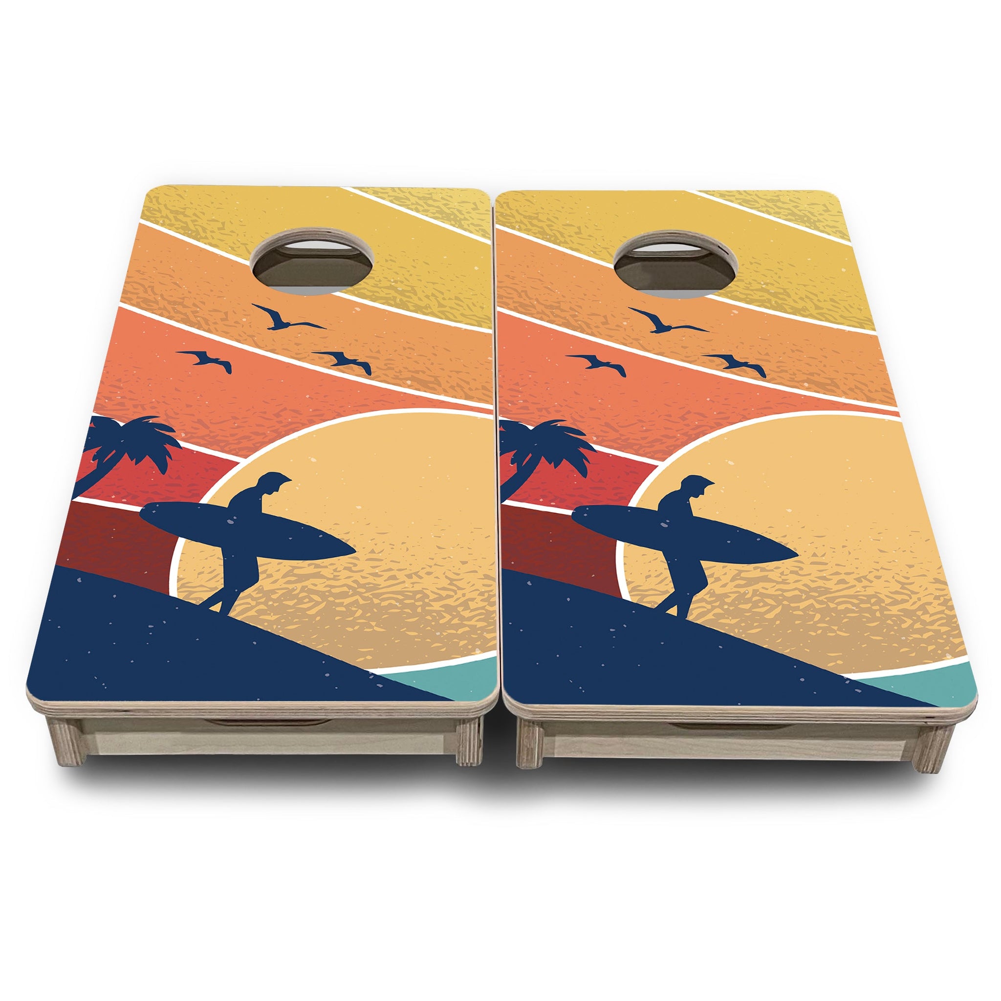 Mini Cornhole Boards - Retro Beach