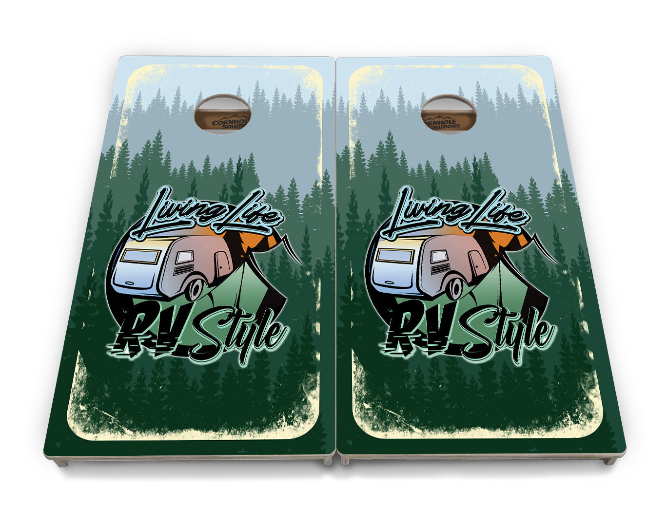 Living Life RV Style Cornhole Boards - Professional Tournament Series