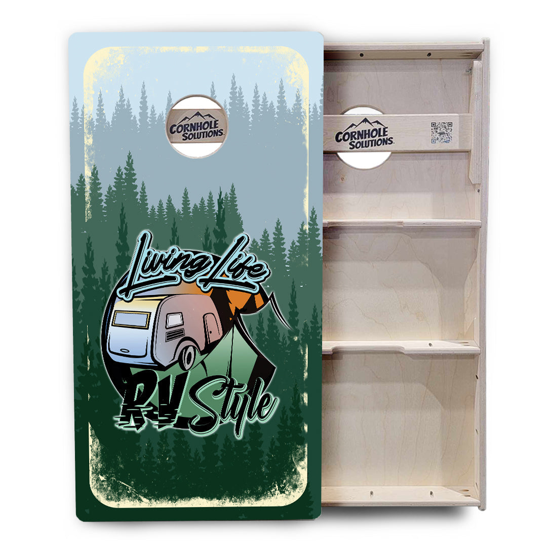 Living Life RV Style Cornhole Boards - Professional Tournament Series