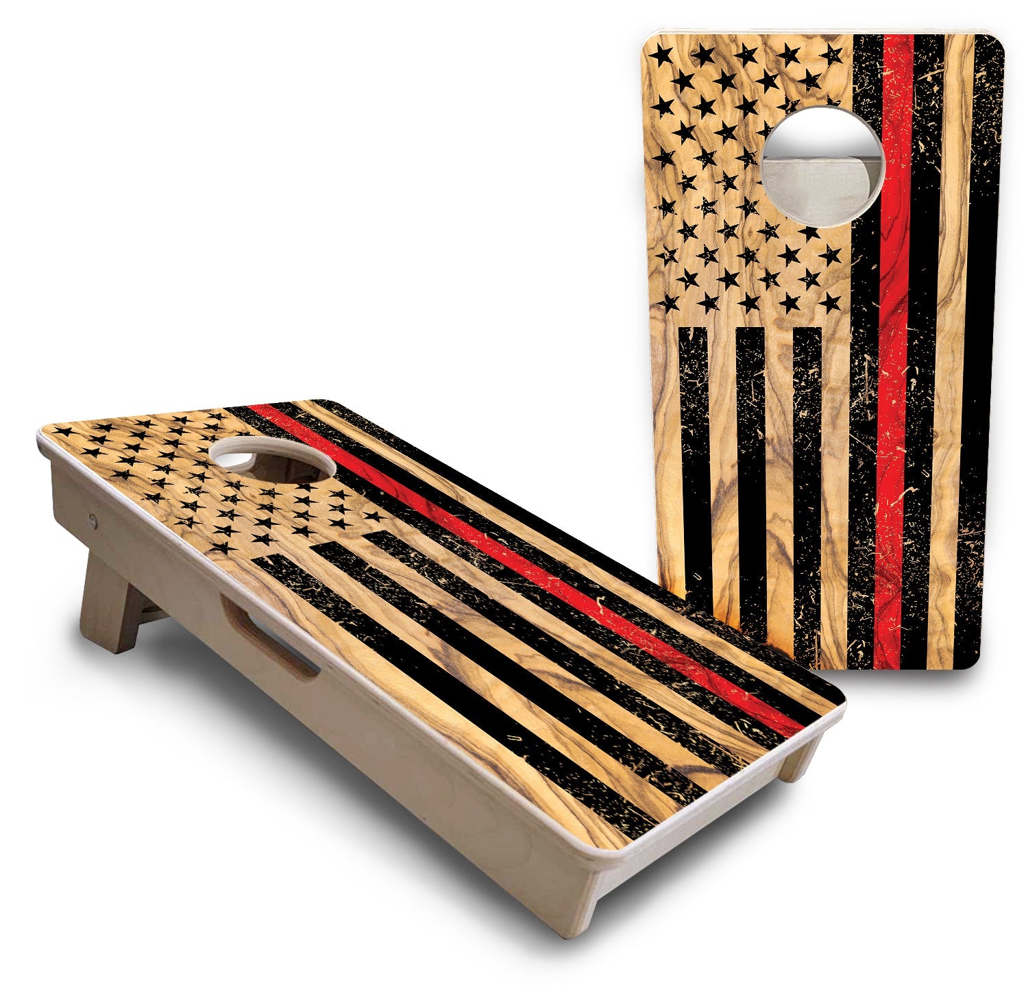 Mini Cornhole Boards - Light Wood Flag Designs
