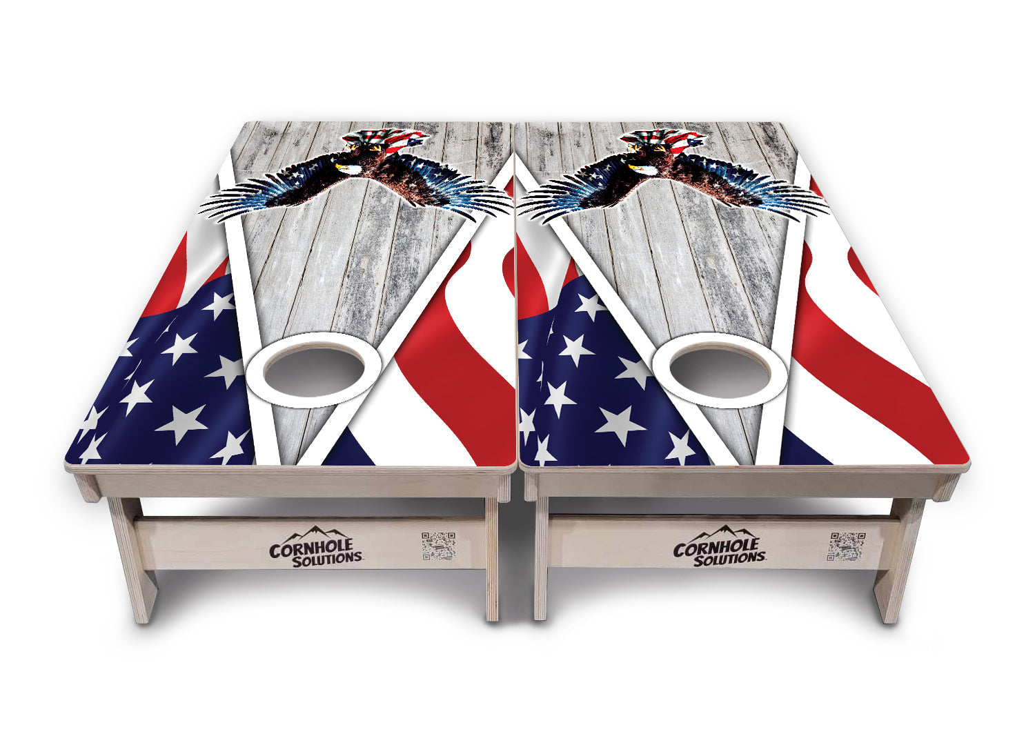 Eagle Triangle Whitewash Cornhole Boards - Professional Tournament Series