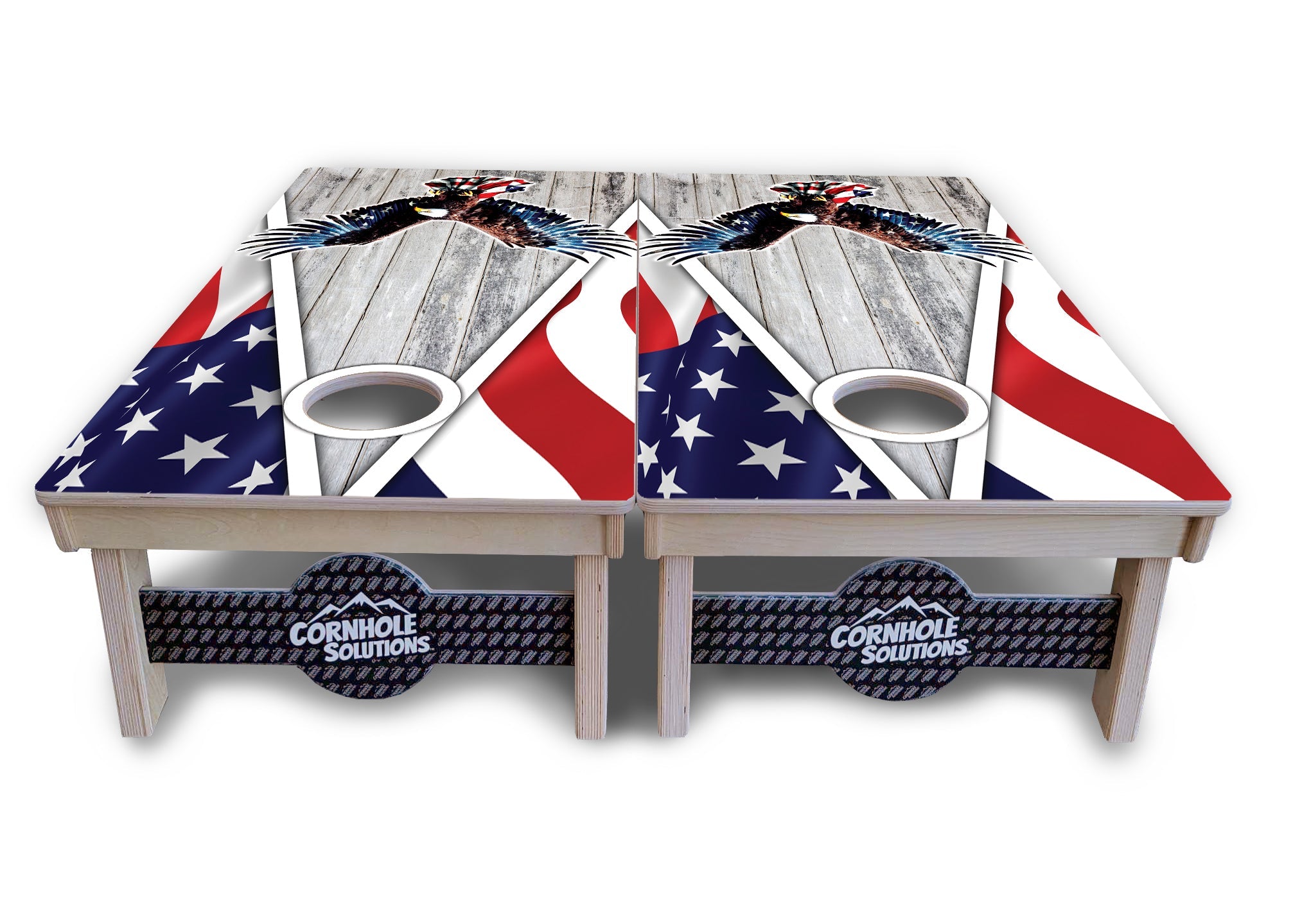 Eagle Triangle Whitewash Cornhole Boards - Professional Tournament Series