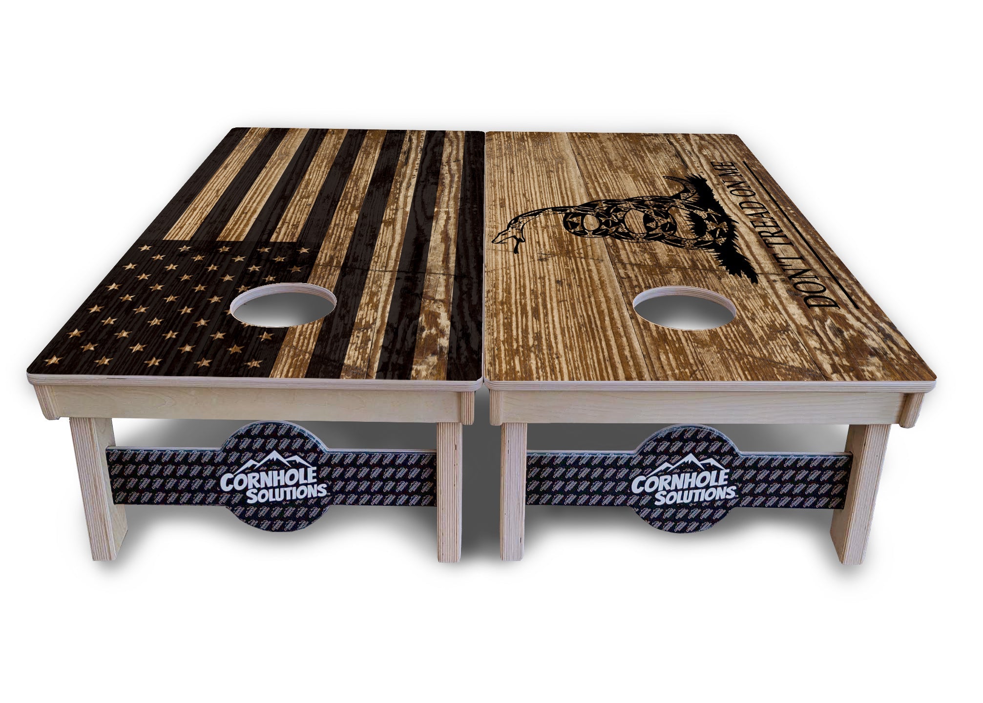 Wood DTOM & Flag Cornhole Boards - Professional Tournament Series