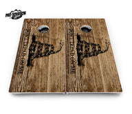 Wood Flag & DTOM Cornhole Boards - Pro Solution Lite Series