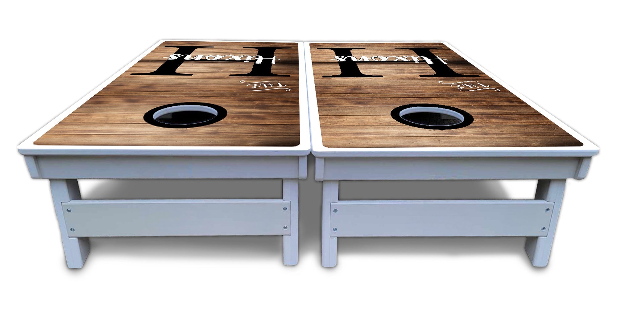 Wood Slat Name Cornhole Boards - All Weather Series