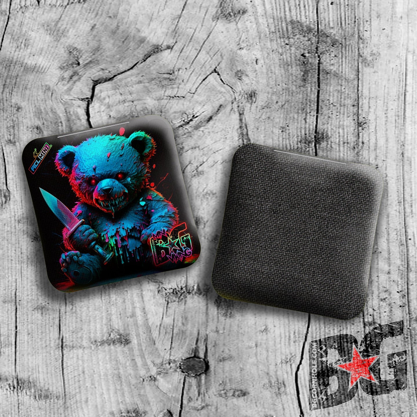BG Cornhole MULTIPLE BAG TYPES - 2025 BG MAD TEDDY 4" Mini Cornhole Bags- Set of 4 Bags