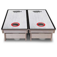 Vacation Cornhole Boards - Grey Wash CS Logo