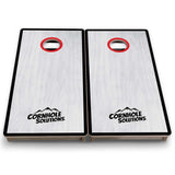Vacation Cornhole Boards - Grey Wash CS Logo