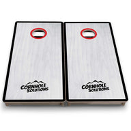 Vacation Cornhole Boards - Grey Wash CS Logo