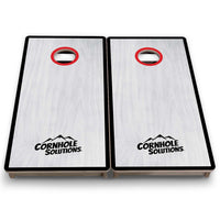 Vacation Cornhole Boards - Grey Wash CS Logo