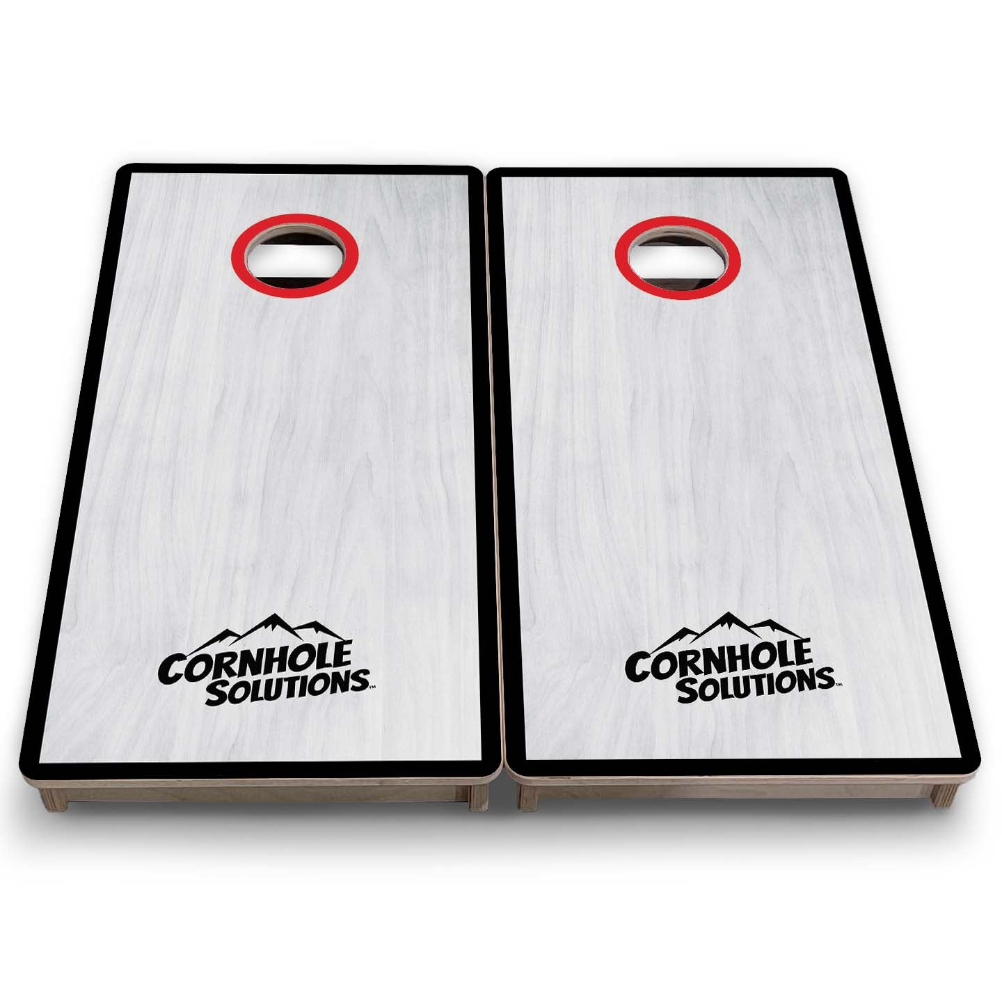 Vacation Cornhole Boards - Grey Wash CS Logo