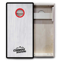 Vacation Cornhole Boards - Grey Wash CS Logo