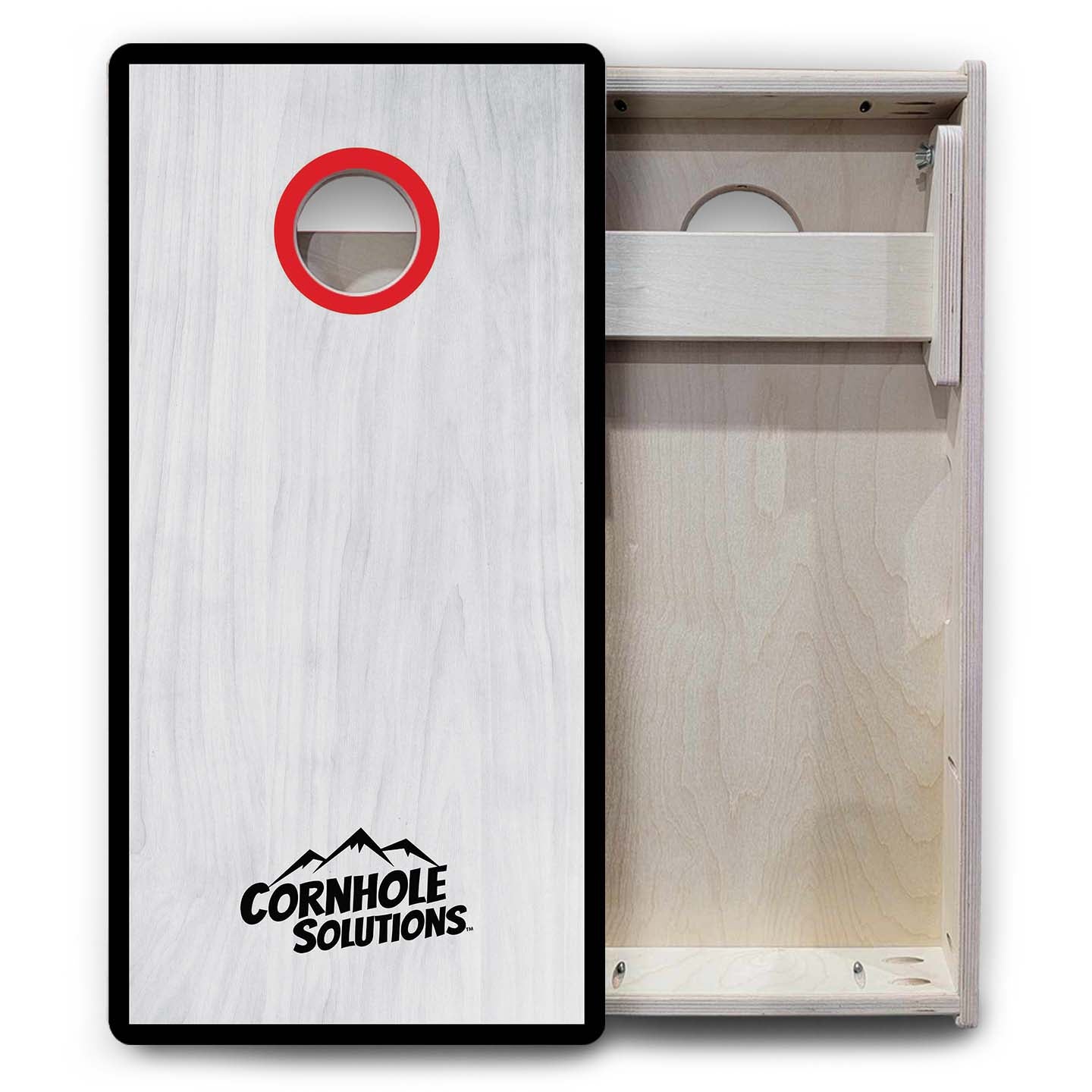 Vacation Cornhole Boards - Grey Wash CS Logo