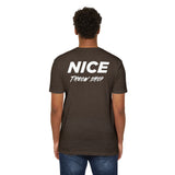 NICE Throw Shop Unisex Tee White Logo – Multiple Colors