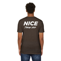 NICE Throw Shop Unisex Tee White Logo – Multiple Colors