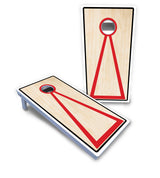 Red/Black Hole Ring Cornhole Boards - All Weather Series