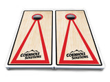 Red/Black Hole Ring Cornhole Boards - All Weather Series