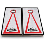 Vacation Cornhole Boards - Grey Wash CS Logo