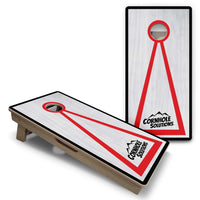 Vacation Cornhole Boards - Grey Wash CS Logo