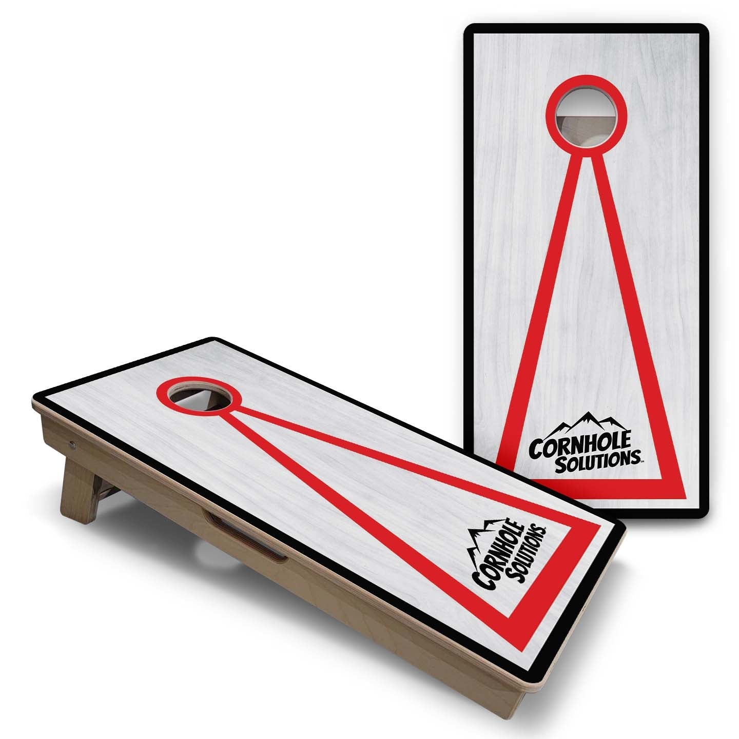 Vacation Cornhole Boards - Grey Wash CS Logo