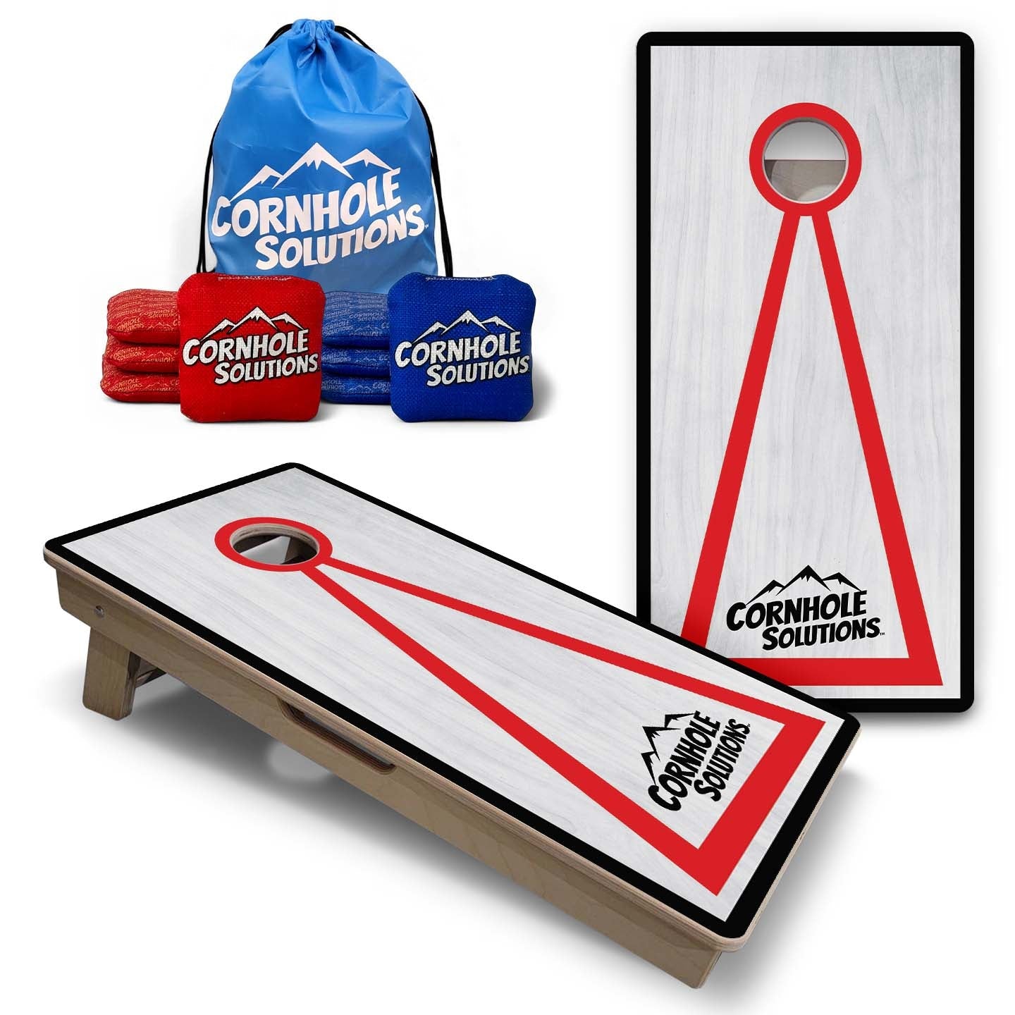 Vacation Cornhole Boards - Grey Wash CS Logo