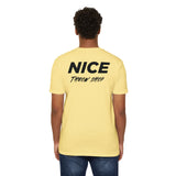 NICE Throw Shop Unisex Tee Black Logo – Multiple Colors