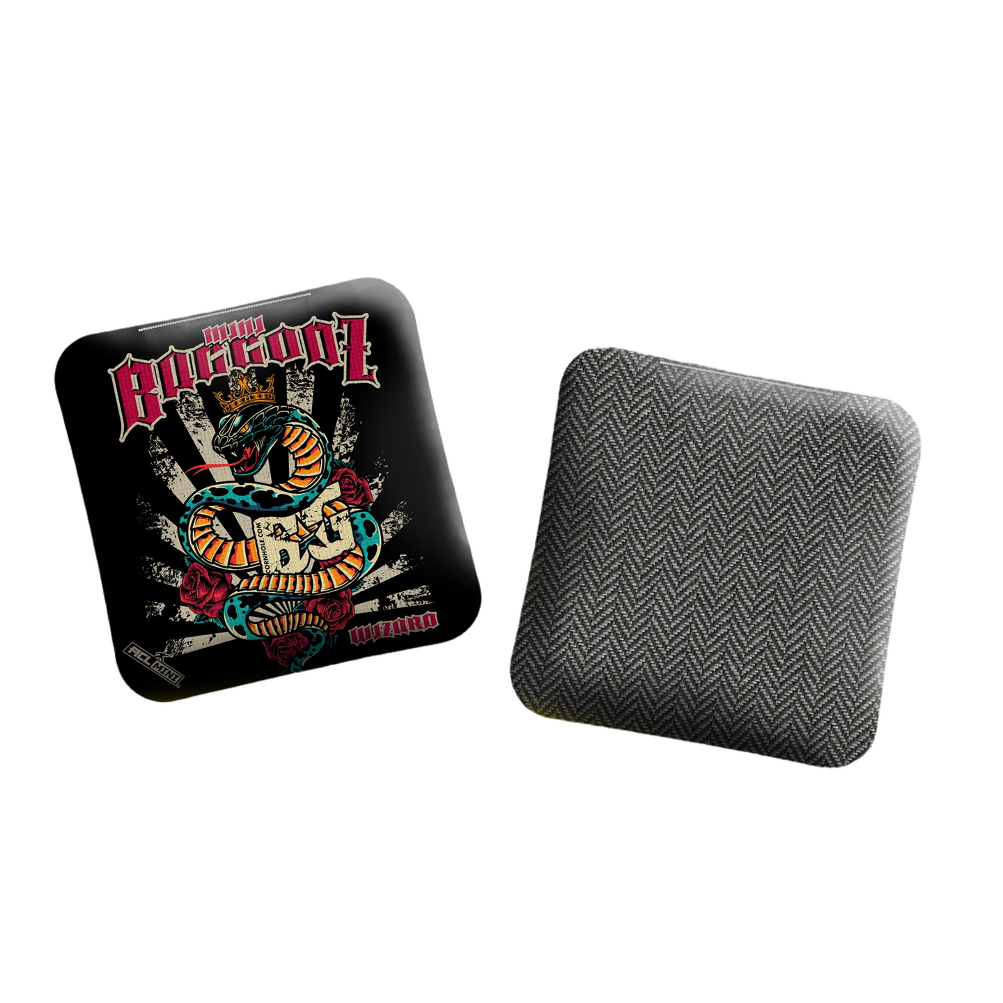 BG Cornhole MULTIPLE BAG TYPES - 2025 BG SERPENT 4” Mini Cornhole Bags - Set of 4 Bags