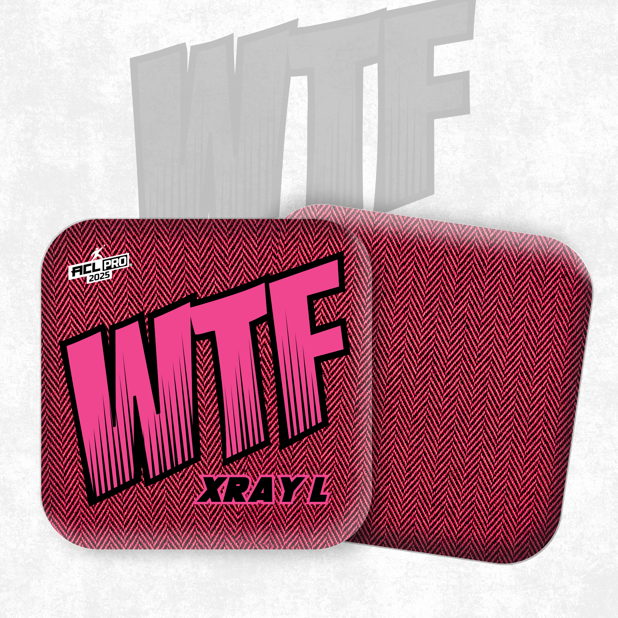 2026 WTF Cornhole X-RAY Pink/Black carpet - ACL Pro Stamped Cornhole Bags - Set of 4 bags