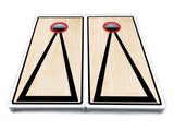 Red/Black Hole Ring Cornhole Boards - All Weather Series