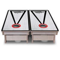 Vacation Cornhole Boards - Grey Wash CS Logo