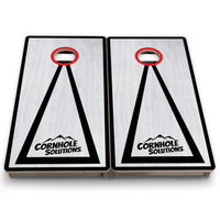 Vacation Cornhole Boards - Grey Wash CS Logo