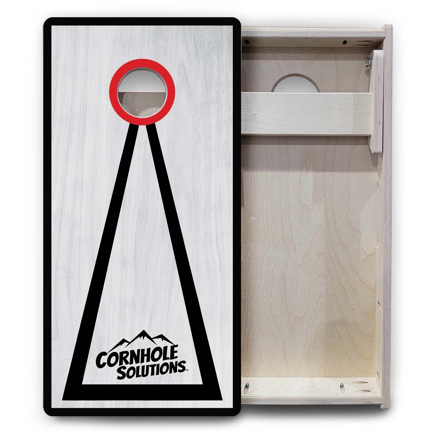 Vacation Cornhole Boards - Grey Wash CS Logo
