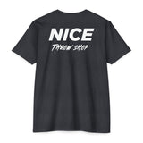NICE Throw Shop Unisex Tee White Logo – Multiple Colors